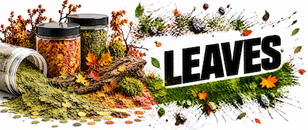 Model leaves for miniature bases, dioramas and gaming terrain
